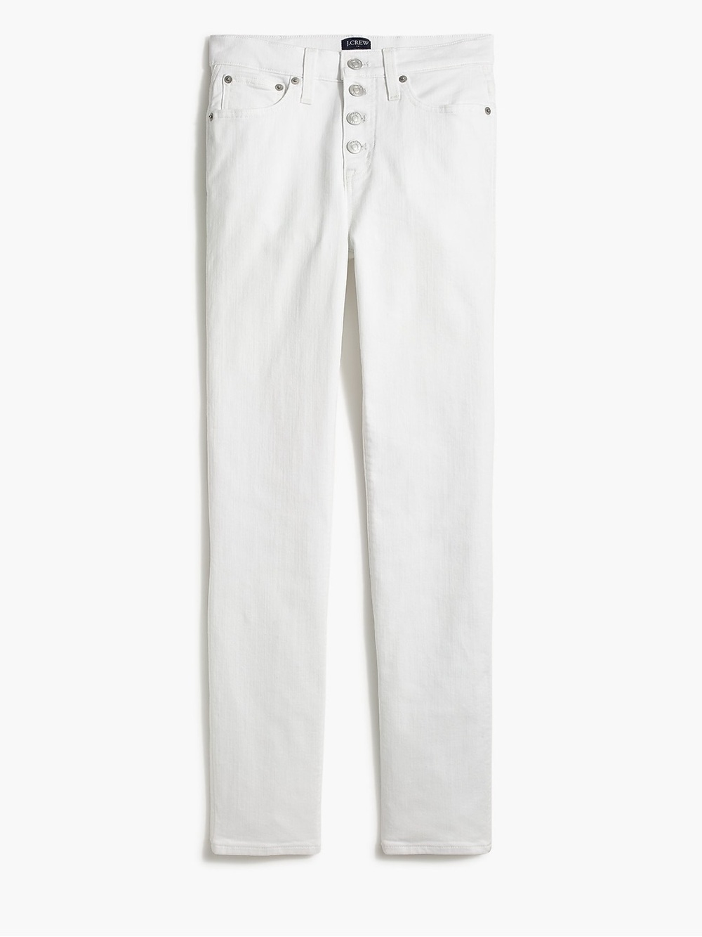 J. Crew White High-Rise Vintage Straight Jeans with Button Fly